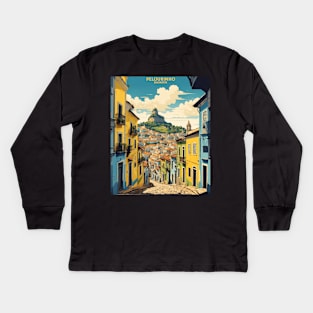 Salvador's Pelourinho Brazil Vintage Tourism Travel Poster Art Kids Long Sleeve T-Shirt